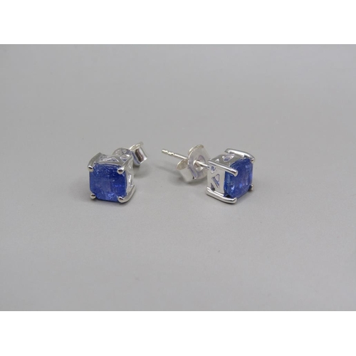 1422 - SILVER TANZANITE EARRINGS