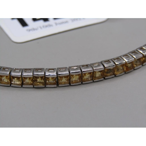 1428 - SILVER CITRINE LINE BRACELET