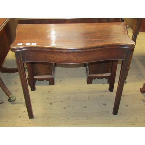 1783 - 19c MAHOGANY FOLD OVER CARD TABLE 91 x 73 cms