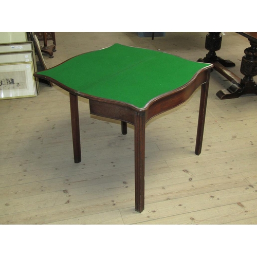 1783 - 19c MAHOGANY FOLD OVER CARD TABLE 91 x 73 cms