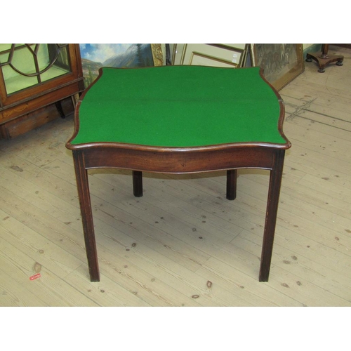 1783 - 19c MAHOGANY FOLD OVER CARD TABLE 91 x 73 cms