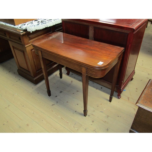 1786 - MAHOGANY FOLD OVER CARD TABLE