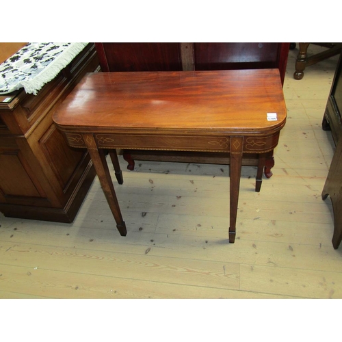 1786 - MAHOGANY FOLD OVER CARD TABLE