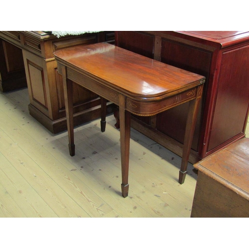 1786 - MAHOGANY FOLD OVER CARD TABLE