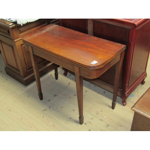 1786 - MAHOGANY FOLD OVER CARD TABLE