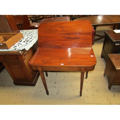 1786 - MAHOGANY FOLD OVER CARD TABLE