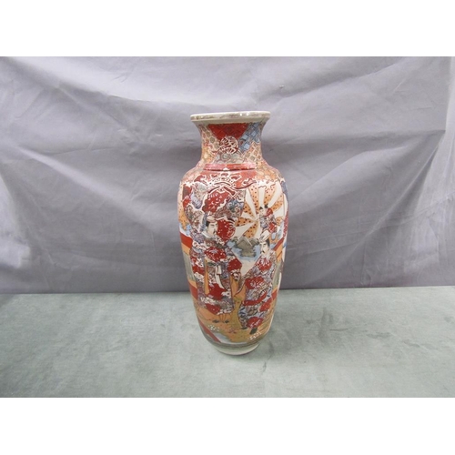 1648 - JAPANESE POTTERY VASE OF BLAUSTER FORM, 42CM H