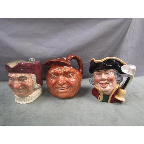 1662 - THREE ROYAL DOULTON TOBY JUGS - LARGEST 19CM H