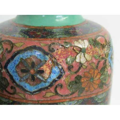 72 - BOX; GLASS AND CLOISONNE VASES ETC.