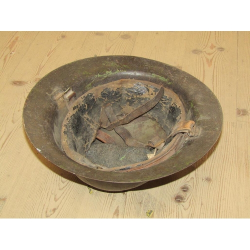 145 - OLD TIN HELMET, WINDER ETC