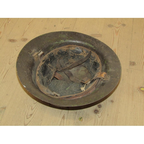 145 - OLD TIN HELMET, WINDER ETC