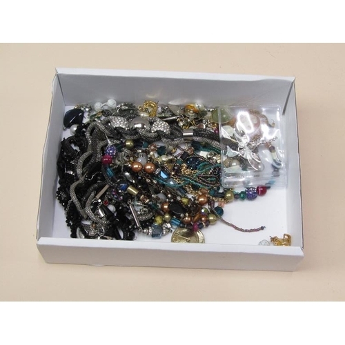 1320 - BOX OF COSTUME JEWELLERY TO INC. SILVER EARRINGS