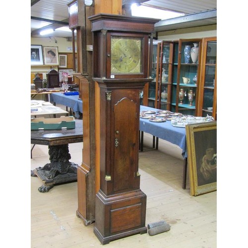 43 - An early 18c eight day longcase clock by Jo Cooper of Whitchurch, the 30cm square brass dial having ... 