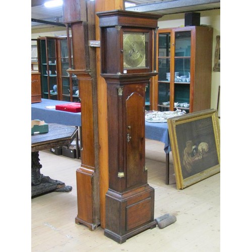 43 - An early 18c eight day longcase clock by Jo Cooper of Whitchurch, the 30cm square brass dial having ... 