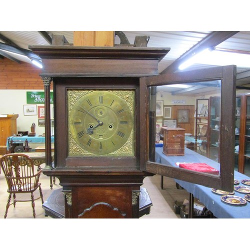 43 - An early 18c eight day longcase clock by Jo Cooper of Whitchurch, the 30cm square brass dial having ... 