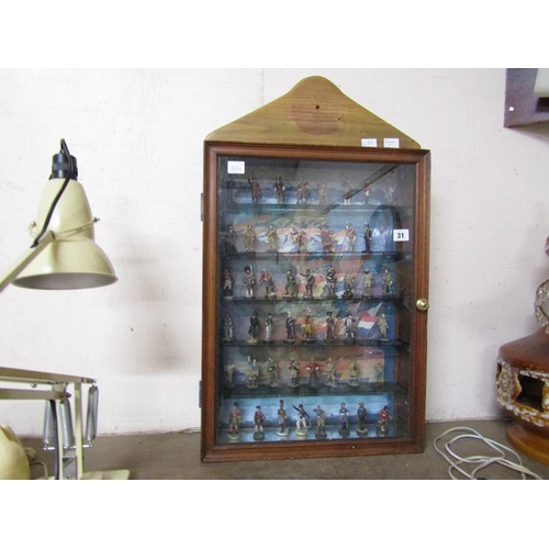 31 - COLLECTION OF COLD PAINTED MILITARY FIGURES IN COLLECTORS CABINET