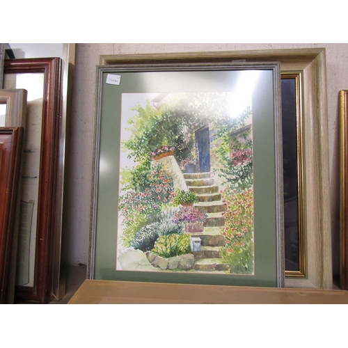 55 - COLLECTION OF FRAMED TILES, PICTURES & PRINTS