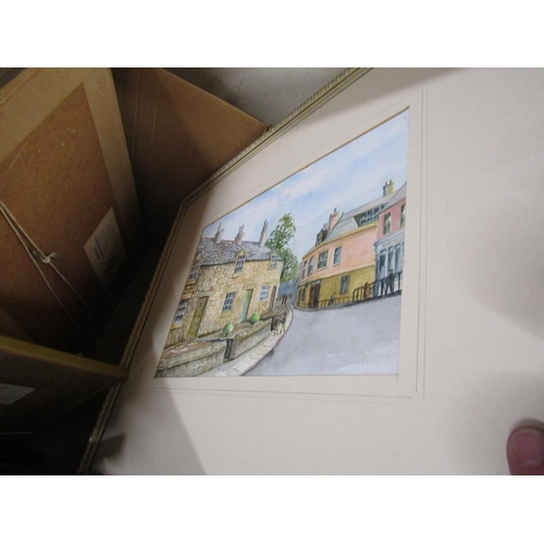 414 - QTY OF PICTURES AND PRINTS TO INCL WATERCOLOURS