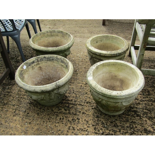 974 - FOUR CONCRETE GARDEN POTS