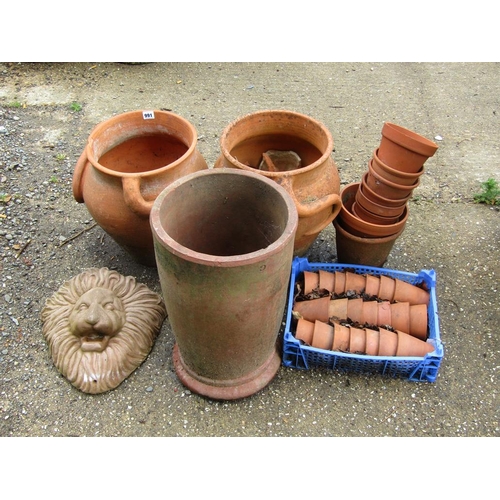 991 - QTY OF TERRACOTTA GARDEN POTS