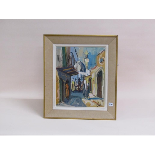 1105 - VAK - PERSIAN STREET, SIGNED OIL ON CANVAS, FRAMED, 42CM X 34CM