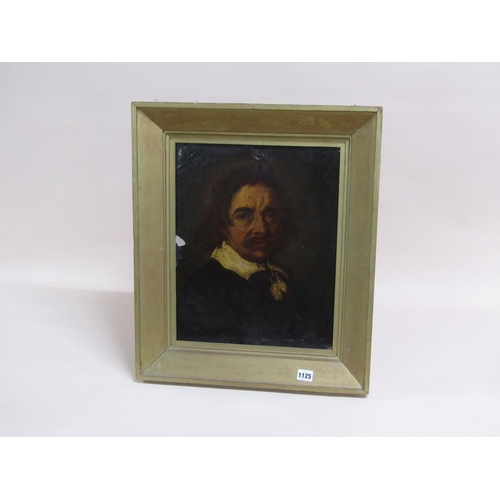 1125 - UNSIGNED LATE 18C/EARLY 19C - OLIVE CROMWELL, OIL ON BOARD, FRAMED, 42CM X 33CM