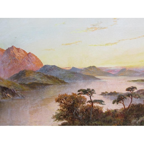 1131 - F E JAMIESON - PAIR, LOCH LOMOND & I THE TROSSACHS, SIGNED OIL ON CANVAS, FRAMED, 39.5CM X 60CM