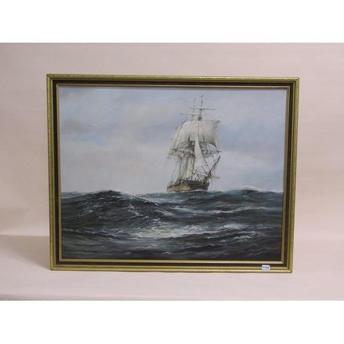 1150 - PAUL RICHARDSON - UNFURLING THE SAILS, SIGNED OIL ON CANVAS, FRAMED, 70CM X 90CM