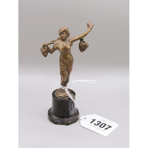 1307 - ART NOUVEAU FIGURE, LADY CARRYING GRAPES