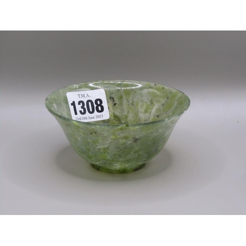 1308 - GREEN STONE BOWL