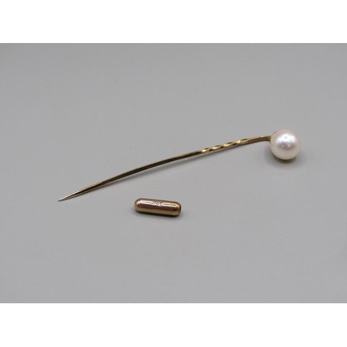 1316 - 9ct GOLD PEARL PIN