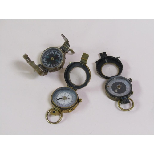 1326 - THREE MILITARY POCKET COMPASSES