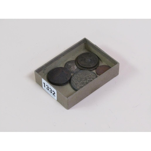 1332 - BOX OF ROMAN AND OTHER COINS