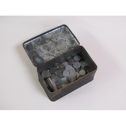 1347 - BOX OF MIXED SILVER AND OTHER COINS