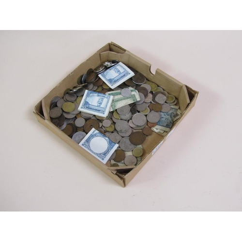 1348 - BOX OF MIXED COINS AND BANK NOTES