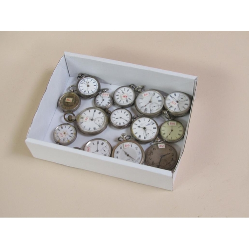 1354 - BOX OF MIXED SILVER AND OTHER CASED POCKETWATCHES