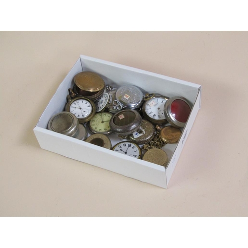 1357 - BOX OF POCKET WATCHES, CASE ETC.