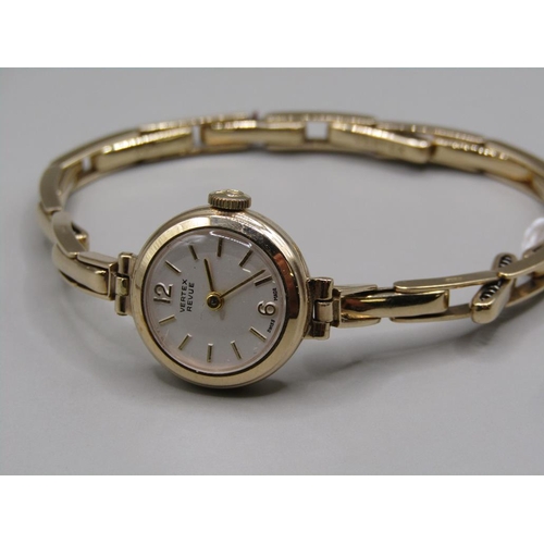 1389 - 9ct GOLD VERTEX REVUE WATCH 12.6g TOTAL