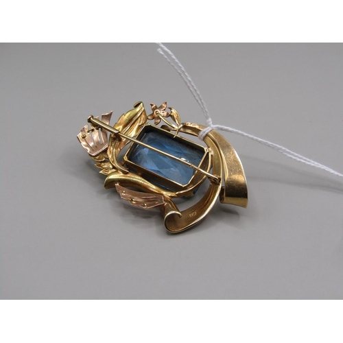 1397 - 14ct GOLD STONE SET BROOCH