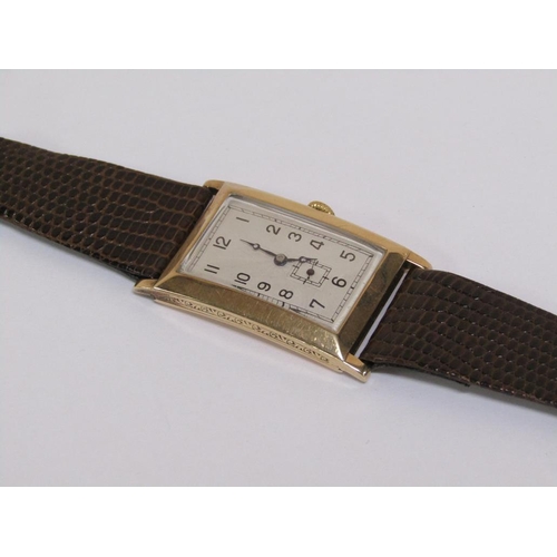 1398 - 9ct GOLD ART DECO STYLE GENTS WATCH