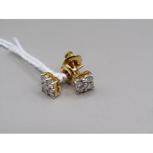 1426 - 18ct GOLD DIAMOND EARRINGS