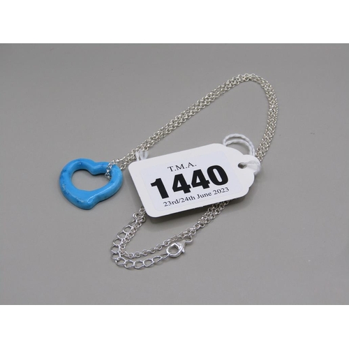 1440 - SILVER TURQUOISE HEART NECKLACE