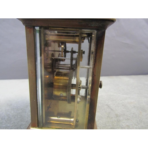 1280 - BRASS CASED CARRIAGE CLOCK, 12CM H