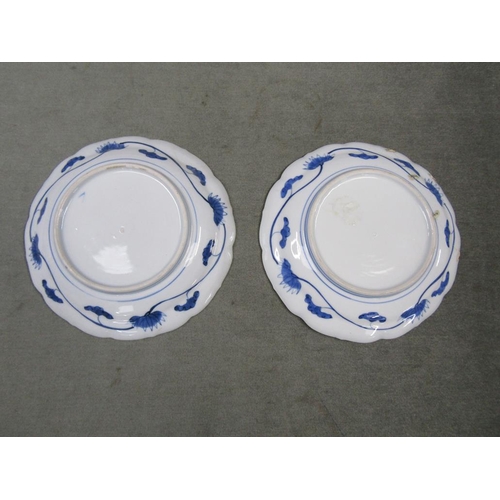 1599 - TWO ORIENTAL B&W PLATES, ONE A/F 19CM W