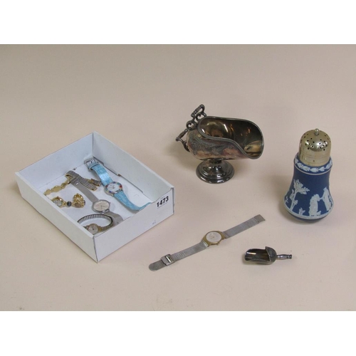 1473 - WEDGWOOD SUGAR SHAKER, WATCHES ETC