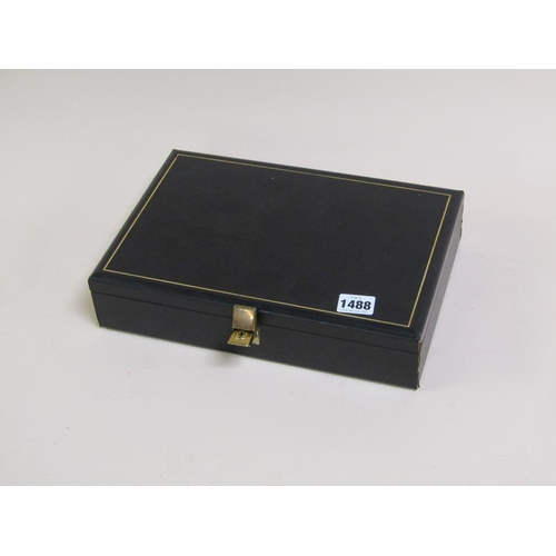 1488 - BLACK JEWELLERY BOX AND CONTENTS