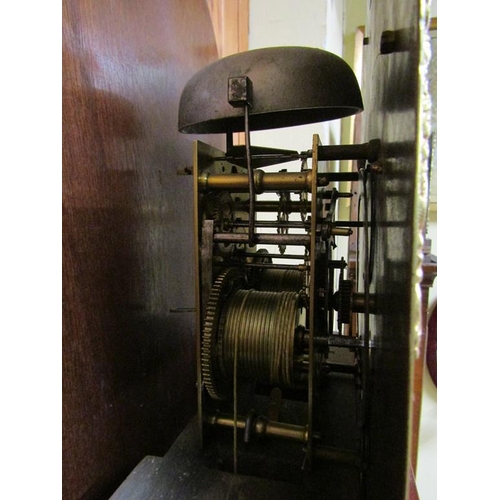 1652 - MAHOGANY LONGCASE CLOCK, WITH ARCHED SILVERED AND GILT DIAL, WILLIAM NICKALS WELLS, 190CM H