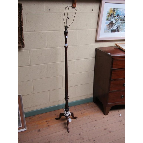 1692 - MAHOGANY LAMP STAND, 134CM H