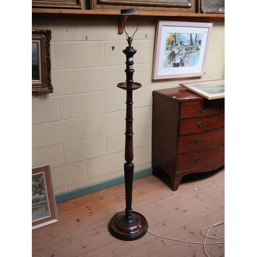 1693 - MAHOGANY LAMP STAND, 154CM H