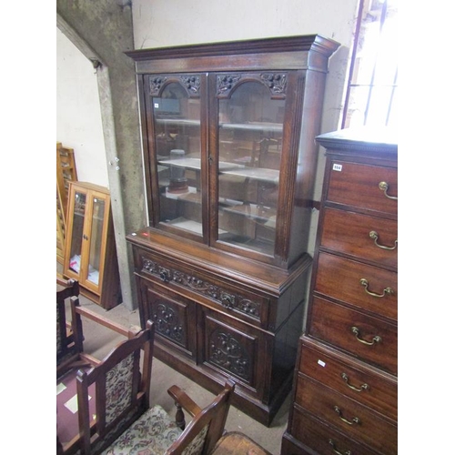 553 - VICTORIAN SECRETAIRE BOOKCASE